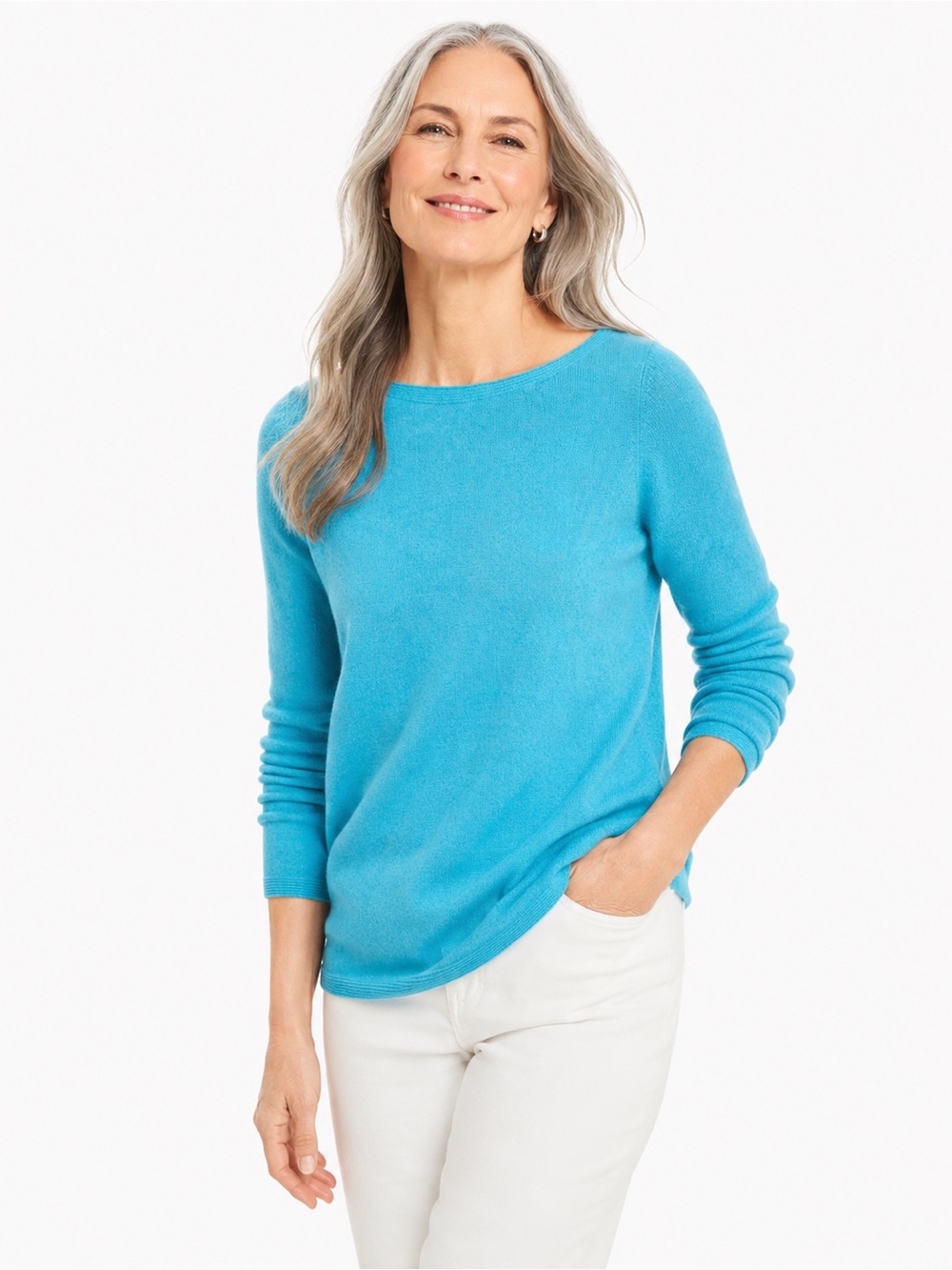J. Jill 100% Cashmere Turquoise Sweater